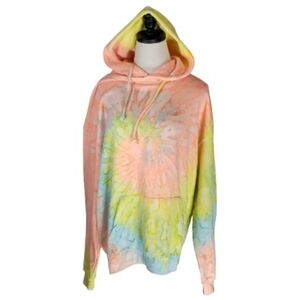 Dreamcicle Pastel Tye Die Women's Hoodie Spring Hippie Surfer Beach Coastal Med